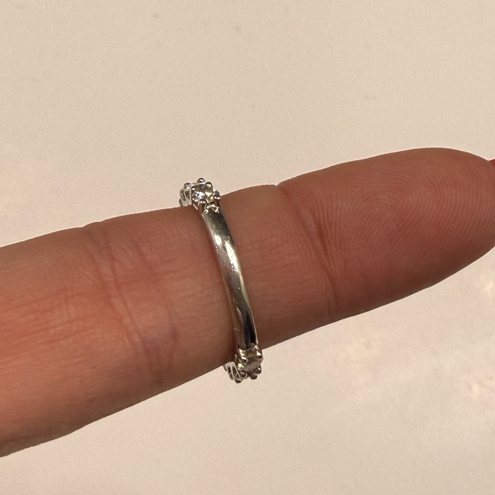 Kuololit Round Cut Diamond Moissanite Ring Sterling Silver S925 size 6 - Picture 5 of 9